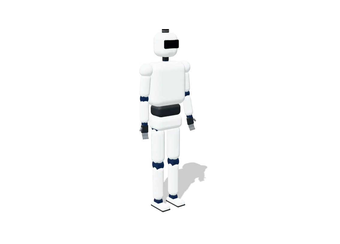 Humanoid robot as a 3D model you can pull apart
